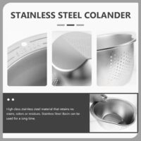 Multi-Use Stainless Steel Kitchen Strainer and Washing Basin - Image 6