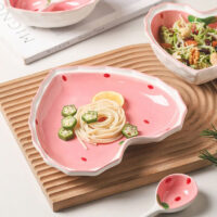 Charming Heart-Shaped Strawberry Ceramic Bowl - Image 6