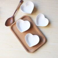 Charming Heart-Shaped Ceramic Sauce Dish Set - Image 2