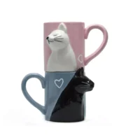 3D Kiss Cat Ceramic Mugs Set - Image 4