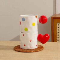 Cute Heart-Shaped Ceramic Coffee Mug - Image 4
