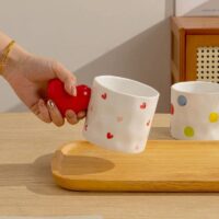 Cute Heart-Shaped Ceramic Coffee Mug - Image 3