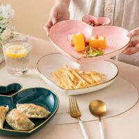 Heart-Shaped Ceramic Plate for Western Cuisine & Desserts - Image 2