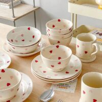 Charming Heart-Shaped Ceramic Dinnerware - Image 3