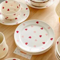 Charming Heart-Shaped Ceramic Dinnerware - Image 2