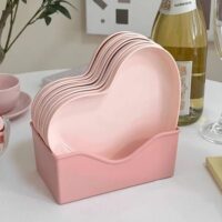 5-Piece Heart-Shaped Snack Plate Set - Image 4