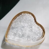 Heart-Shaped Glass Dessert Plate with Gold Rim - Image 6