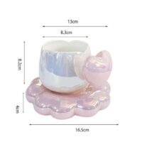 Ceramic Coffee Cup with Saucer and Spoon - Image 5