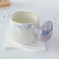 Ceramic Coffee Cup with Saucer and Spoon - Image 4