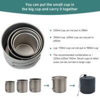 Titanium Camping Mug - Portable Outdoor Cookware with Tableware - Image 5