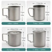 Titanium Camping Mug - Portable Outdoor Cookware with Tableware - Image 3
