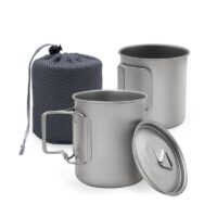 Titanium Camping Mug - Portable Outdoor Cookware with Tableware - Image 2