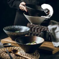 Japanese Porcelain Ramen & Noodle Bowl - Eco-Friendly, Large Ceramic Serving Dish - Image 2