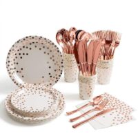 Elegant Rose Gold Party Tableware Set for Special Occasions - Image 2