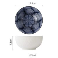 Elegant Nordic-Inspired Hand-Painted Ceramic Ramen Bowl - 6 Inch - Image 5