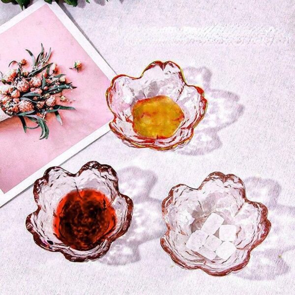 Elegant Sakura Glass Dish: Mini Ice Cream & Fruit Serving Plate