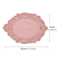 45CM Silicone Oval Placemat Flower Embossed Large Lace Tablemat - Image 5