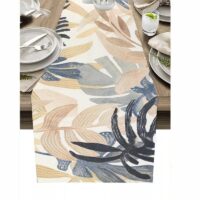 Retro Geometric Figure Linen Table Runner - Image 5