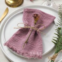 Handmade Vintage Rustic Cotton Gauze Napkins - Image 4