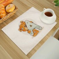 Cute Cartoon Animal Bear Kitchen Placemat for Children - Image 3