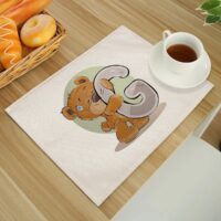 Cute Cartoon Animal Bear Kitchen Placemat for Children - Image 5