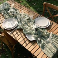 Semi-Sheer Table Runner Vintage Cheesecloth - Image 7