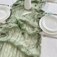 Semi-Sheer Table Runner Vintage Cheesecloth - Image 3