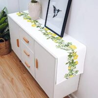Summer Lemon Leaves Linen Table Runners - Image 5