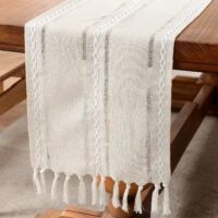 Linen Table Runner Farmhouse Rustic - Image 2
