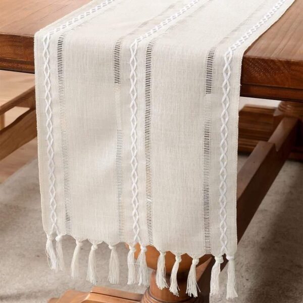 Linen Table Runner Farmhouse Rustic