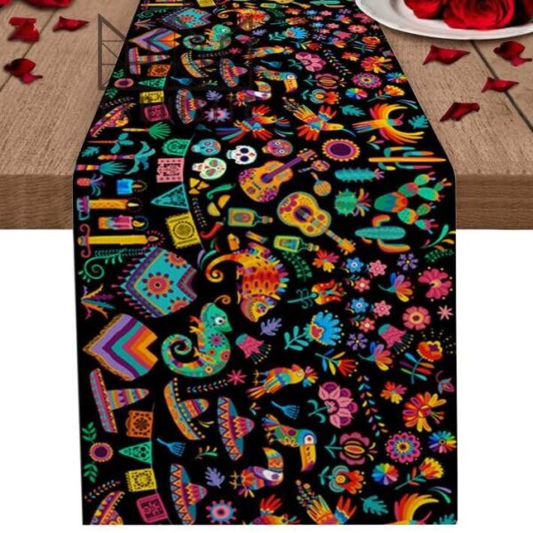 Day of The Dead Mexican Festival Table Runner