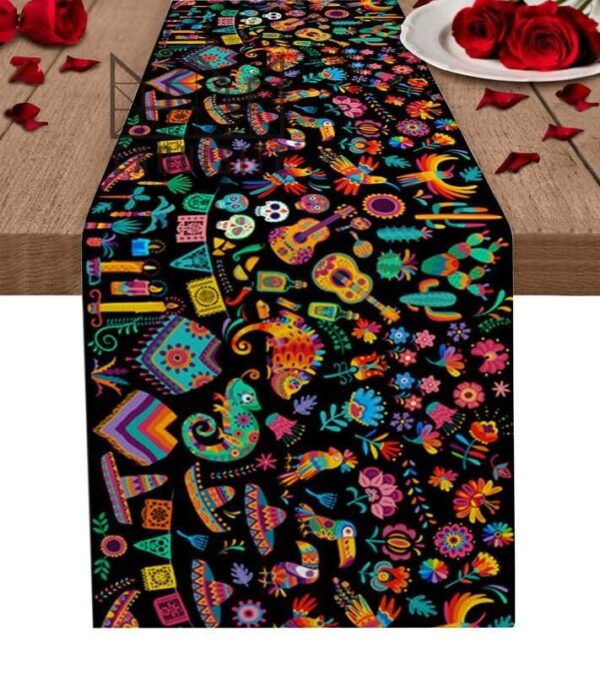 Day of The Dead Mexican Festival Table Runner