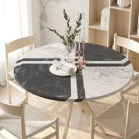 Marble Texture Fitted Round Tablecloth - Image 6