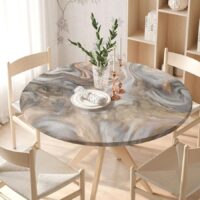 Marble Texture Fitted Round Tablecloth - Image 7