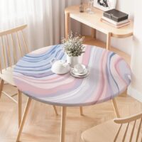 Marble Texture Fitted Round Tablecloth - Image 3