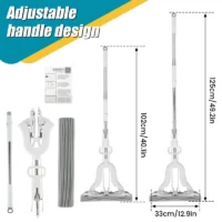 Adjustable Telescopic Sponge Mop with Super Absorbent Dual-Use Head - Image 5