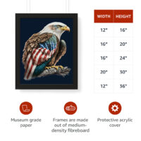 American Flag Bald Eagle Framed Vertical Poster - Printed Poster - Patriotic Framed Vertical Poster - Image 7