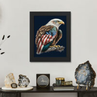 American Flag Bald Eagle Framed Vertical Poster - Printed Poster - Patriotic Framed Vertical Poster - Image 3