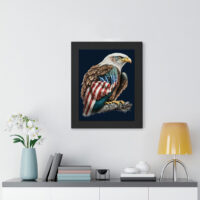 American Flag Bald Eagle Framed Vertical Poster - Printed Poster - Patriotic Framed Vertical Poster - Image 5