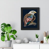 American Flag Bald Eagle Framed Vertical Poster - Printed Poster - Patriotic Framed Vertical Poster - Image 4